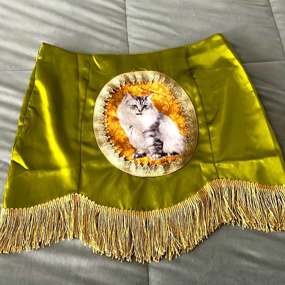 SHEIN cat fringe skirt